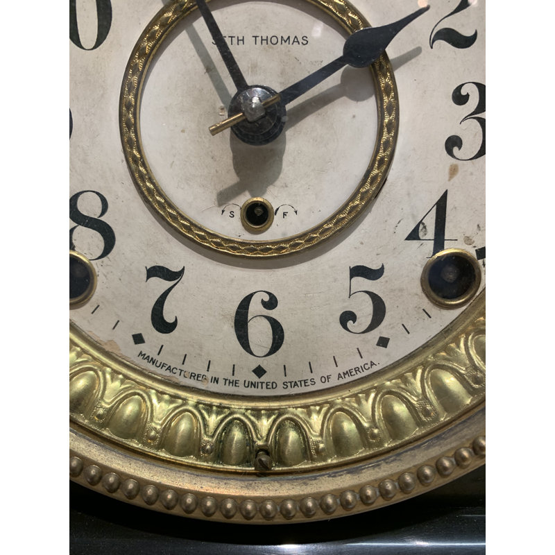 Astoria Grand Analogue Mahogany Mechanical Tabletop Clock in Black